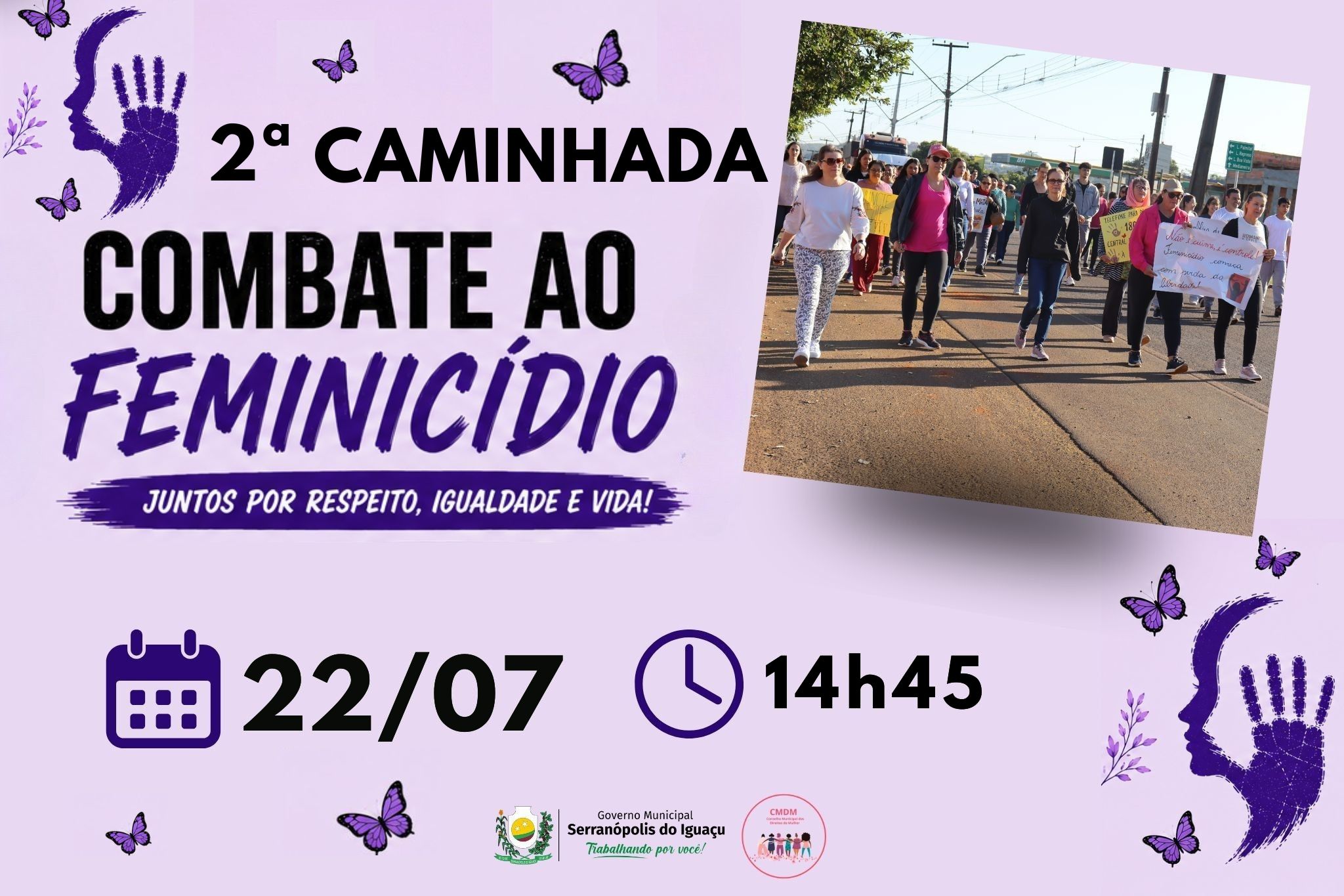 22 DE JULHO | Participe da 2ª Caminhada do Meio-Dia pelo Fim da Violência contra as Mulheres