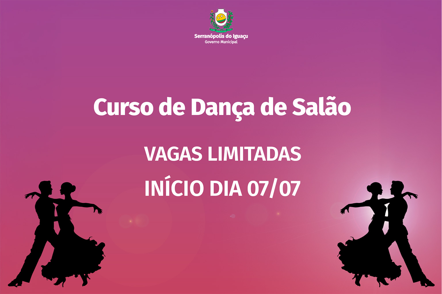 Departamento de Cultura abre inscrições para curso gratuito de dança de salão